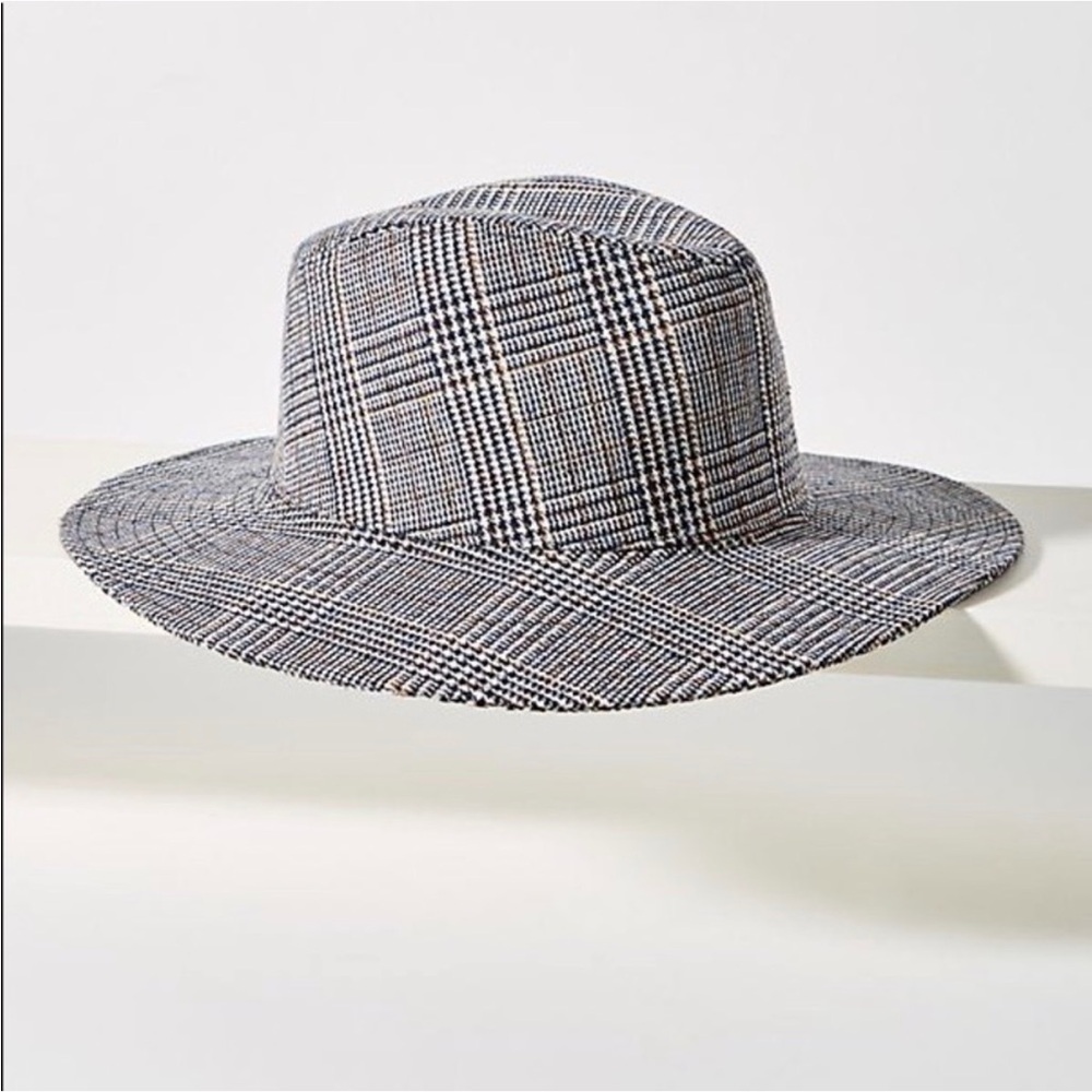 Anthropologie NWT Anastasia Wool Rancher Plaid Hat
